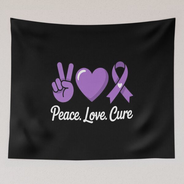 Item preview, Peace Love Cure Pancreatic Cancer Awareness Purple Ribbon designed and sold by KonopikaaArt.