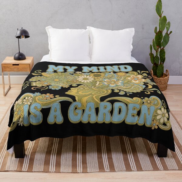 Item preview, My Mind Is A Garden Retro 70s Floral Head Illustration designed and sold by auxincaftan0o.