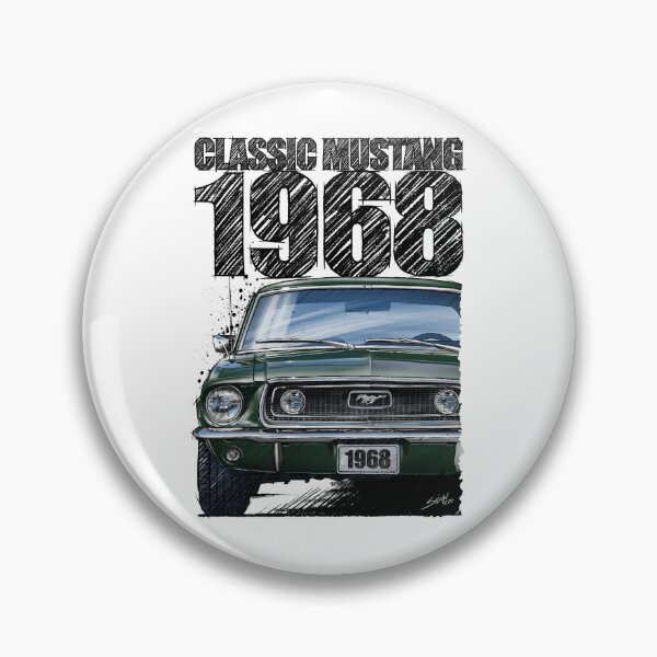 Item preview, 1968 Ford Mustang Dark Green Front View Illustration – Classic Muscle Car Art designed and sold by Petrolhead T-Shirts and Art.