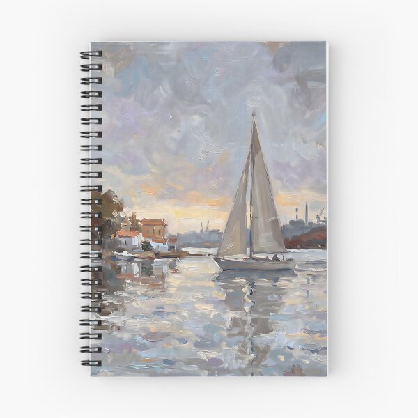 Item preview, Impressionist Sailboat Sunset Harbor Poster, Monet Style Yacht Golden Hour Waterscape, Coastal Seascape Wall Art Print Nautical Decor designed and sold by AbstractAuraArt.