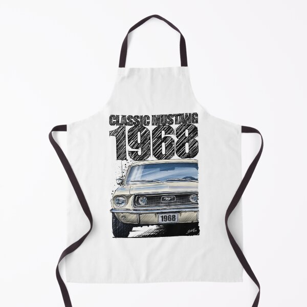 Item preview, 1968 Ford Mustang Wimbleton White Front View Illustration – Classic Muscle Car Art designed and sold by Petrolhead T-Shirts and Art.