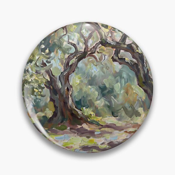 Item preview, Impressionist Olive Grove Poster Tuscan Trees Path, Monet Style Olive Trees Landscape Wall Art, Sunlit Mediterranean Countryside Print designed and sold by AbstractAuraArt.