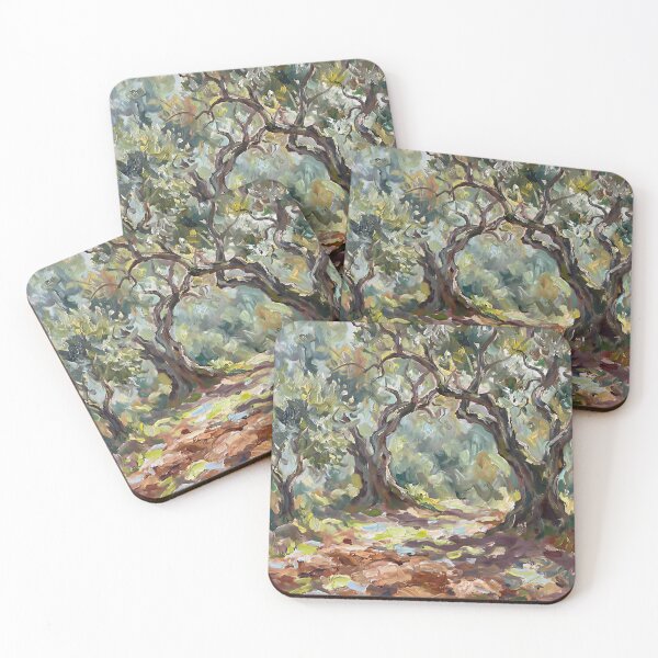 Item preview, Impressionist Olive Grove Poster Tuscan Trees Path, Monet Style Olive Trees Landscape Wall Art, Sunlit Mediterranean Countryside Print designed and sold by AbstractAuraArt.