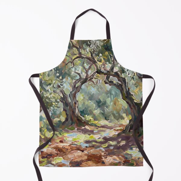Item preview, Impressionist Olive Grove Poster Tuscan Trees Path, Monet Style Olive Trees Landscape Wall Art, Sunlit Mediterranean Countryside Print designed and sold by AbstractAuraArt.