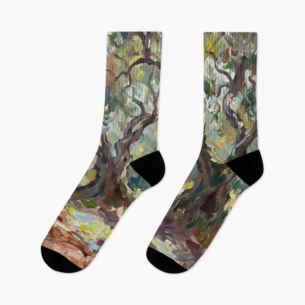 Item preview, Impressionist Olive Grove Poster Tuscan Trees Path, Monet Style Olive Trees Landscape Wall Art, Sunlit Mediterranean Countryside Print designed and sold by AbstractAuraArt.