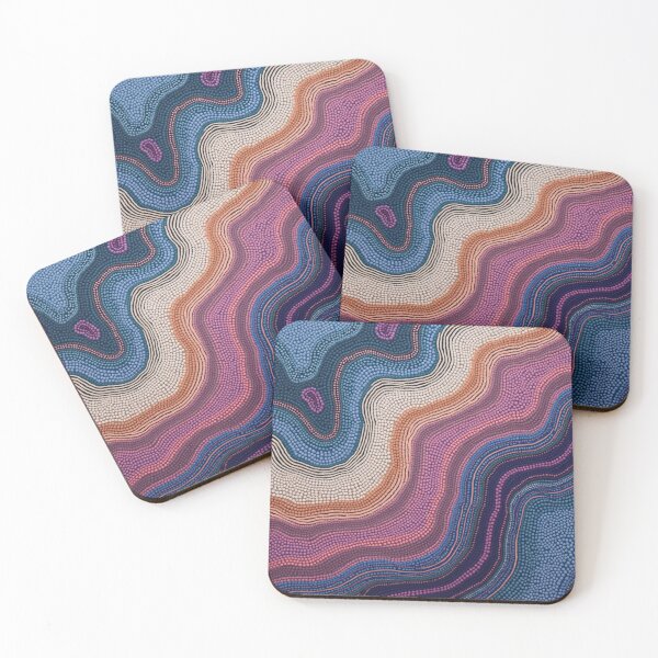 Item preview, Aboriginal Inspired Dot Art - Midnight Beach Waves designed and sold by GrinGalore.