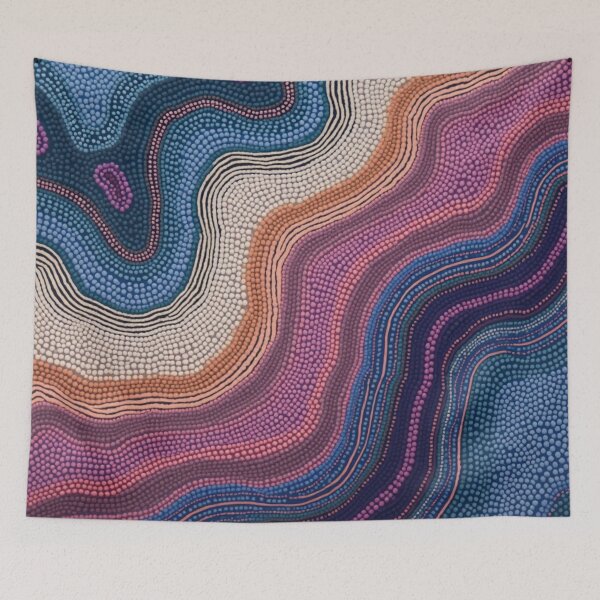 Item preview, Aboriginal Inspired Dot Art - Midnight Beach Waves designed and sold by GrinGalore.