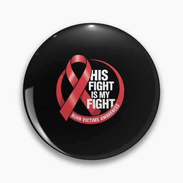 Item preview, Burn Victims Awareness Red Ribbon His Fight Is My Fight designed and sold by KonopikaaArt.