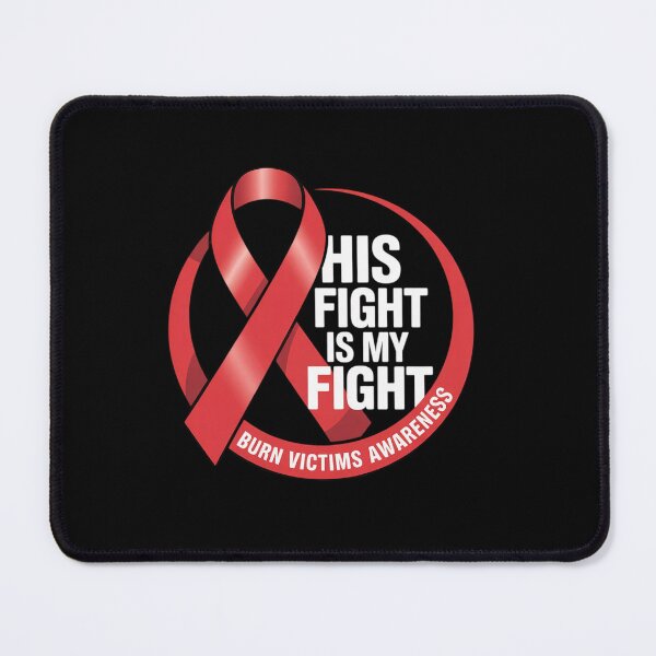 Item preview, Burn Victims Awareness Red Ribbon His Fight Is My Fight designed and sold by KonopikaaArt.
