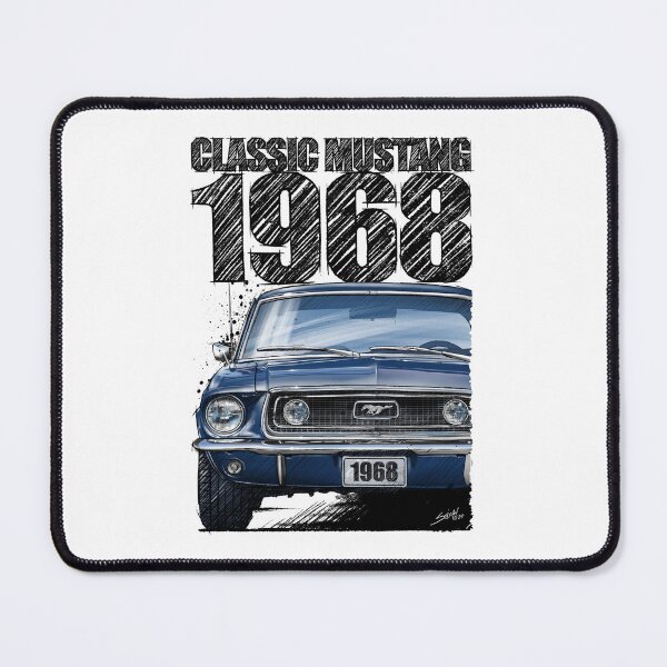 Item preview, 1968 Ford Mustang Acapulco Blue Front View Illustration – Classic Muscle Car Art designed and sold by Petrolhead T-Shirts and Art.