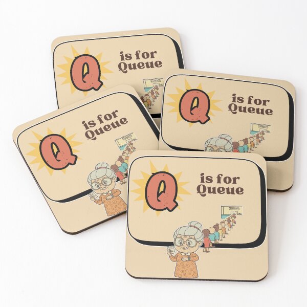 Item preview, The Senior Flashcard Series: Q is for Queue - Professional Line Stander -  Retro Humor Collection designed and sold by Searching ideas.