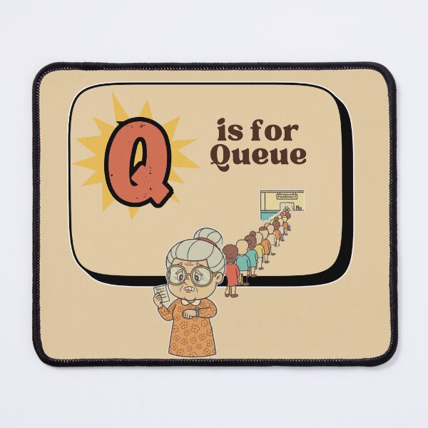 Item preview, The Senior Flashcard Series: Q is for Queue - Professional Line Stander - Retro Humor Collection designed and sold by Searching ideas.