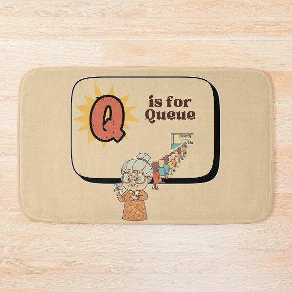 Item preview, The Senior Flashcard Series: Q is for Queue - Professional Line Stander -  Retro Humor Collection designed and sold by Searching ideas.