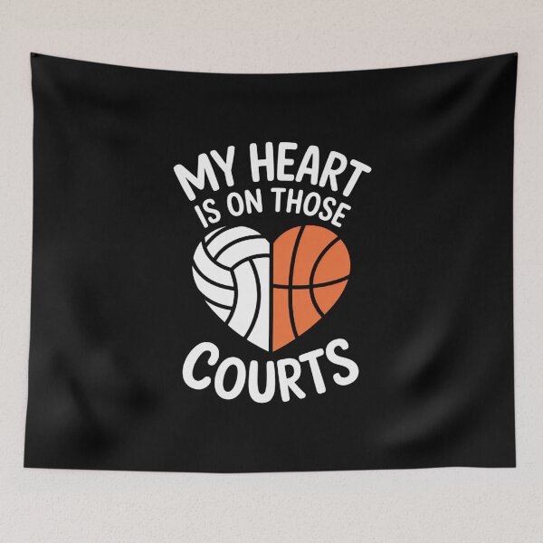 Item preview, My Heart Is On Those Courts Volleyball Basketball Player Mom designed and sold by IdunayaStore.