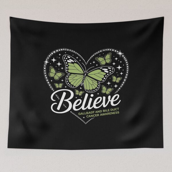 Item preview, Butterfly Believe Green Ribbon Gallbladder Bile Duct Cancer designed and sold by KonopikaaArt.