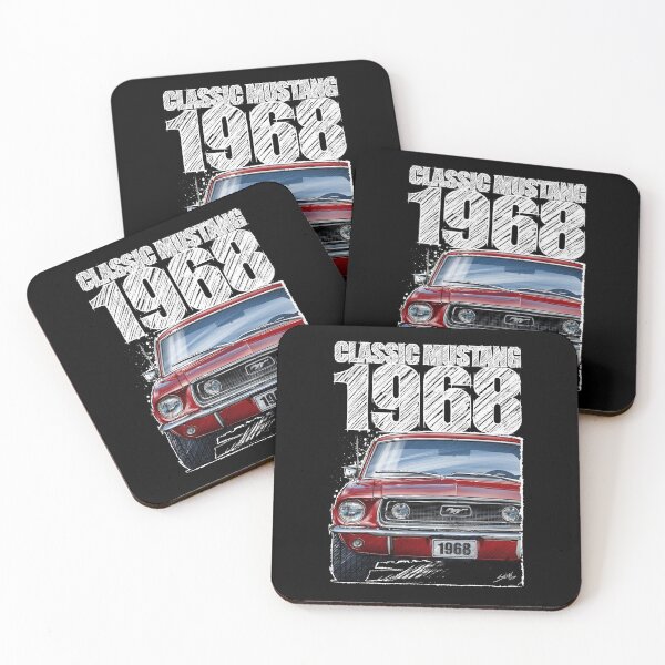 Item preview, 1968 Ford Mustang - Classic Muscle Car - Red (dark background) designed and sold by Petrolhead T-Shirts and Art.