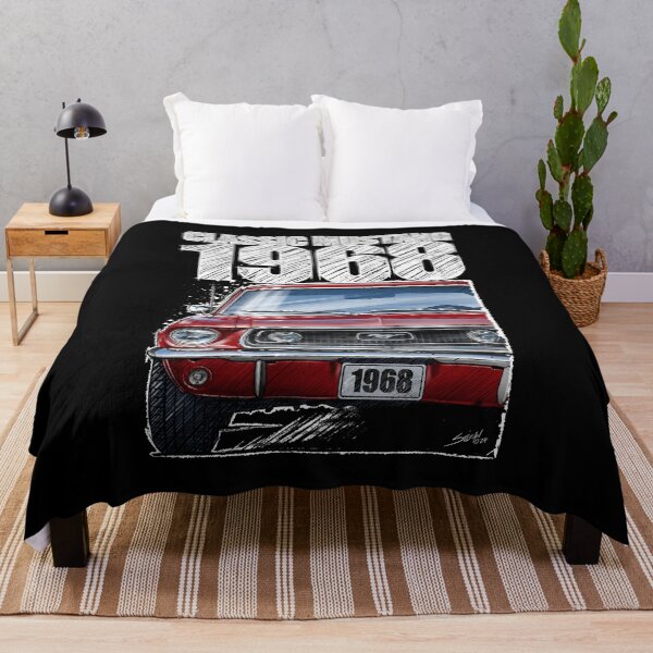 Item preview, 1968 Ford Mustang - Classic Muscle Car - Red (dark background) designed and sold by Petrolhead T-Shirts and Art.
