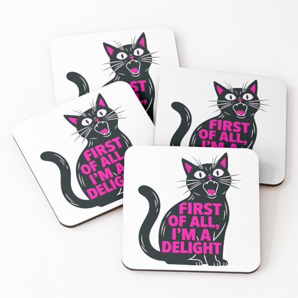 Item preview, First of All I'm a Delight Sassy Black Cat Pink Typography designed and sold by designleon19.