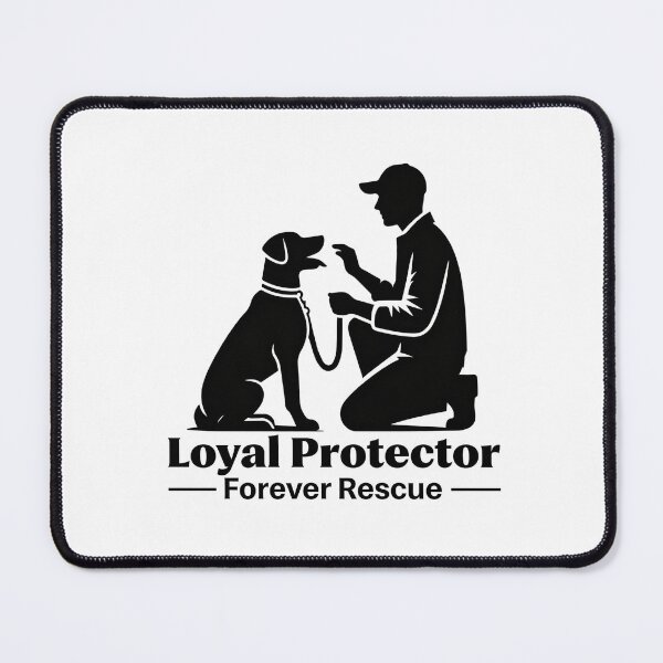 Item preview, Loyal Protector Forever – Man and Rescue Dog Art Print designed and sold by GoxyVision.