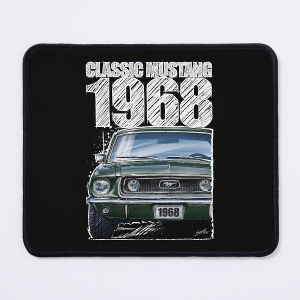 Item preview, 1968 Ford Mustang - Classic Muscle Car - Dark Green (dark background) designed and sold by Petrolhead T-Shirts and Art.