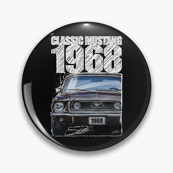 Item preview, 1968 Ford Mustang - Classic Muscle Car - Black (dark background) designed and sold by Petrolhead T-Shirts and Art.