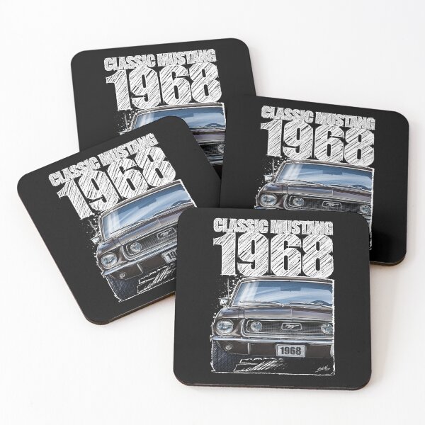 Item preview, 1968 Ford Mustang - Classic Muscle Car - Black (dark background) designed and sold by Petrolhead T-Shirts and Art.