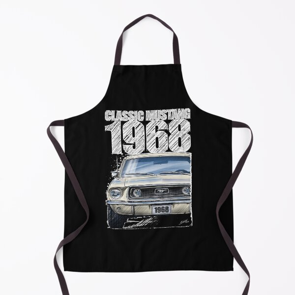 Item preview, 1968 Ford Mustang - Classic Muscle Car - Wimbleton White (dark background) designed and sold by Petrolhead T-Shirts and Art.
