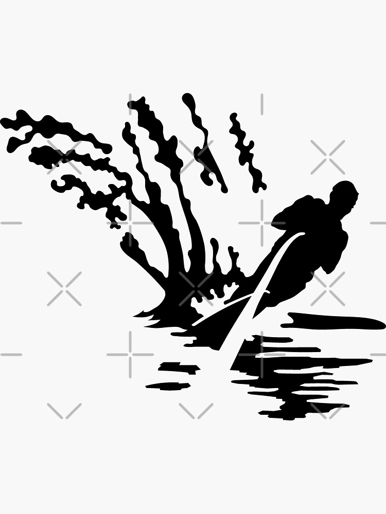 "Waterskiing" Sticker for Sale by sibosssr Redbubble