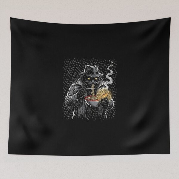 Item preview, Detective Cat Eating Ramen – Dark Art designed and sold by SWEET-TINAPAY.