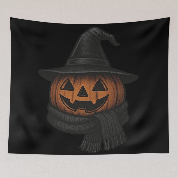 Item preview, Witch Hat Jack O Lantern – Cozy Gothic Halloween Pumpkin designed and sold by Mouraludia.