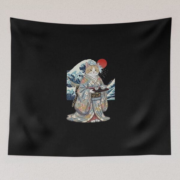 Item preview, Japanese Kimono Cat – Tea Ceremony Art designed and sold by SWEET-TINAPAY.