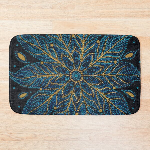 Item preview, Blue and Gold Feather Mandala designed and sold by ElexisND.