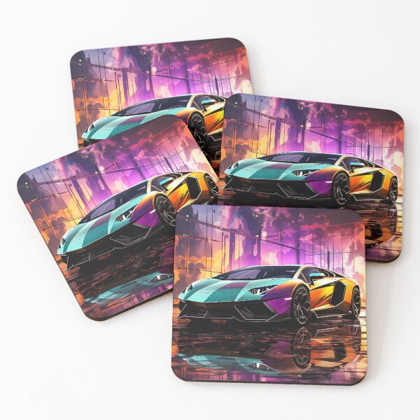 Item preview, Futuristic V12 machine parked in neon‑lit gallery space designed and sold by RevUpDesign.