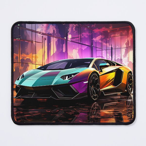 Item preview, Futuristic V12 machine parked in neon‑lit gallery space designed and sold by RevUpDesign.
