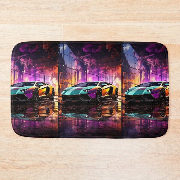 Item preview, Futuristic V12 machine parked in neon‑lit gallery space designed and sold by RevUpDesign.