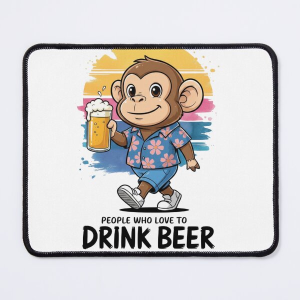 Item preview, Beer Lover Monkey – Funny Drinking Art designed and sold by rjjvstudio26.