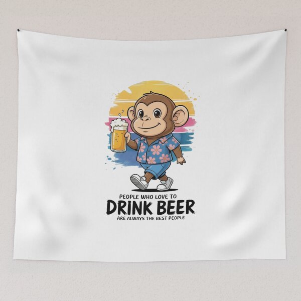 Item preview, Beer Lover Monkey – Funny Drinking Art designed and sold by rjjvstudio26.