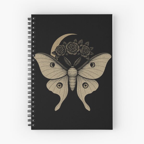 Item preview, Luna Moth with Crescent Moon and Roses – Gothic Witchy Design designed and sold by Mouraludia.