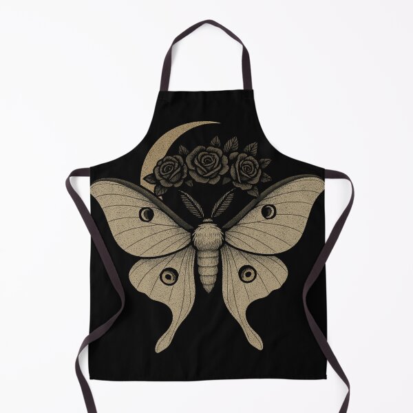 Item preview, Luna Moth with Crescent Moon and Roses – Gothic Witchy Design designed and sold by Mouraludia.