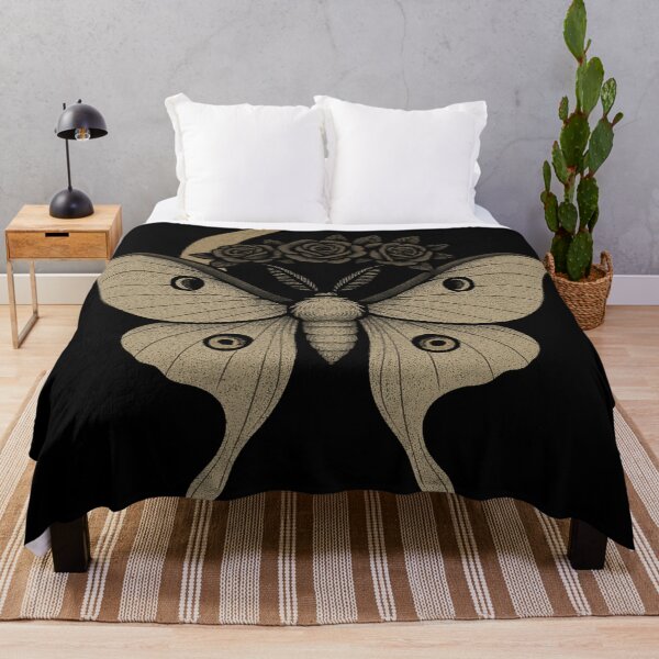 Item preview, Luna Moth with Crescent Moon and Roses – Gothic Witchy Design designed and sold by Mouraludia.
