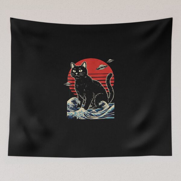 Item preview, Kaiju Cat Invasion – Great Wave Style designed and sold by SWEET-TINAPAY.