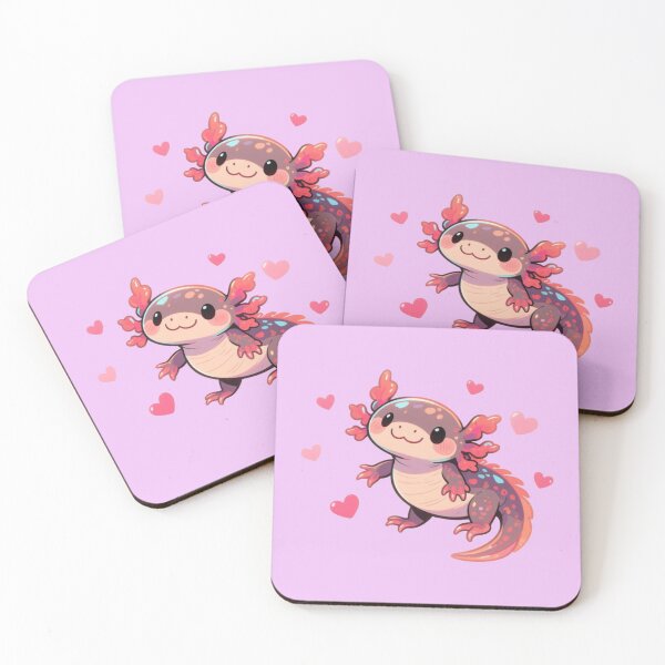 Item preview, Cute Axolotl With Hearts – Kawaii Aquatic Love designed and sold by KingCuppaDigitalArt.