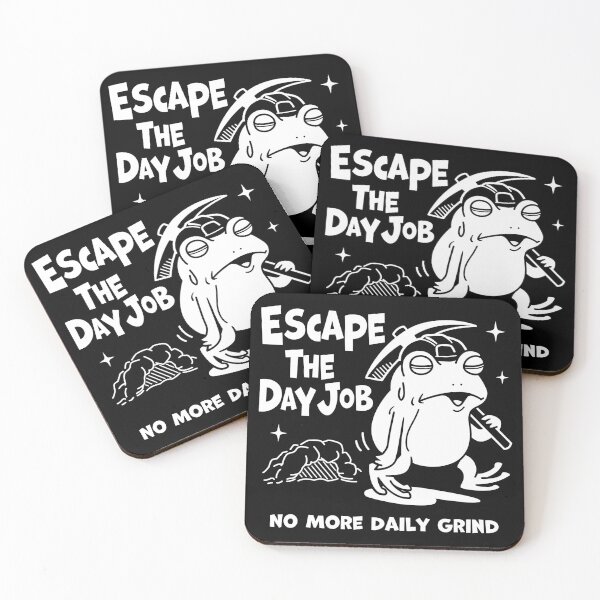 Item preview, Escape The Day Job ? Tired Frog Walking Away_BK designed and sold by AckeeWolf.