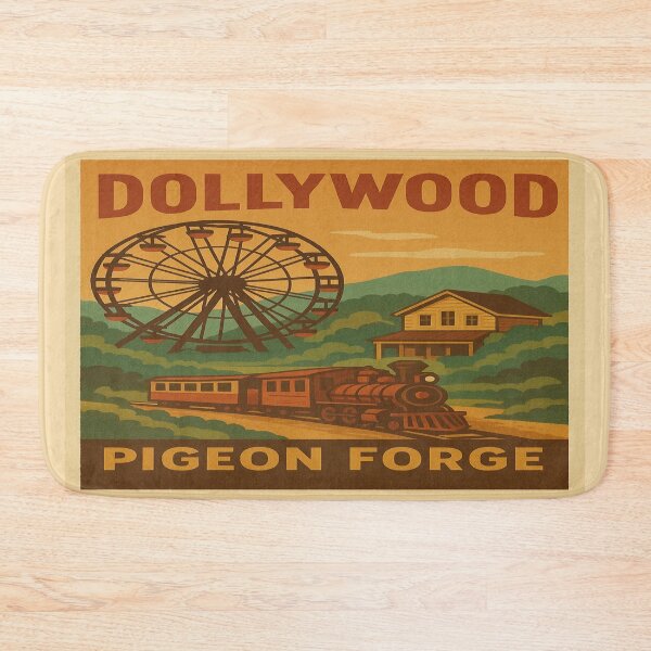 Item preview, Dollywood Vintage Poster T-Shirt | Retro Theme Park Art | Tennessee Travel Souvenir designed and sold by Globalcitytees.