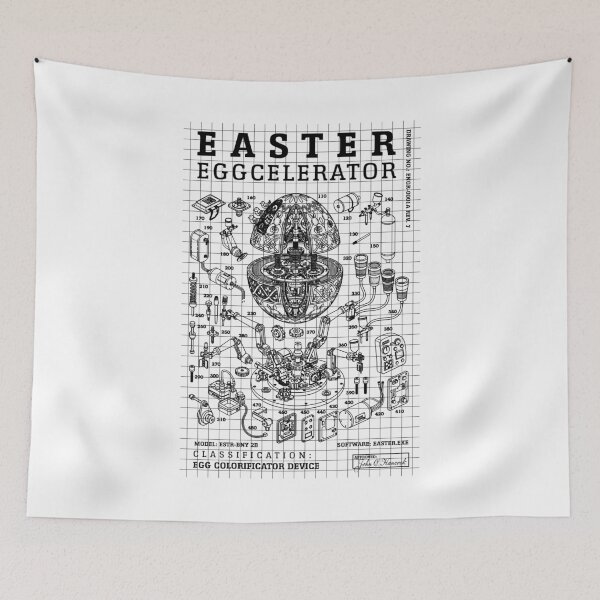 Item preview, Engineer Easter Egg Eggcelerator Funny Blueprint Diagram designed and sold by GrandeDuc.