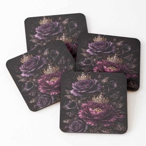 Item preview, Gothic Floral Crown Phone Case | Dark Pink & Purple Flowers with Gold Crown designed and sold by ChubbyGoong.