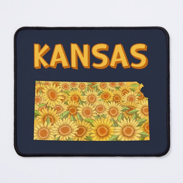 Item preview, Kansas Sunflowers, The Heart of the Heartland Map Art designed and sold by mashmosh.