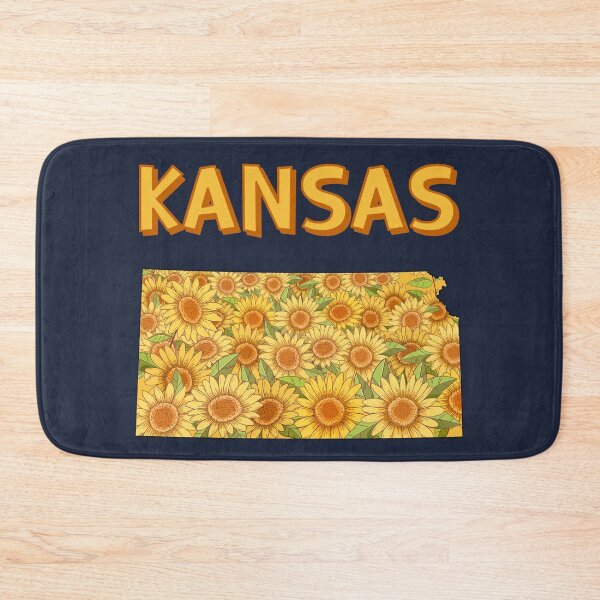 Item preview, Kansas Sunflowers, The Heart of the Heartland Map Art designed and sold by mashmosh.