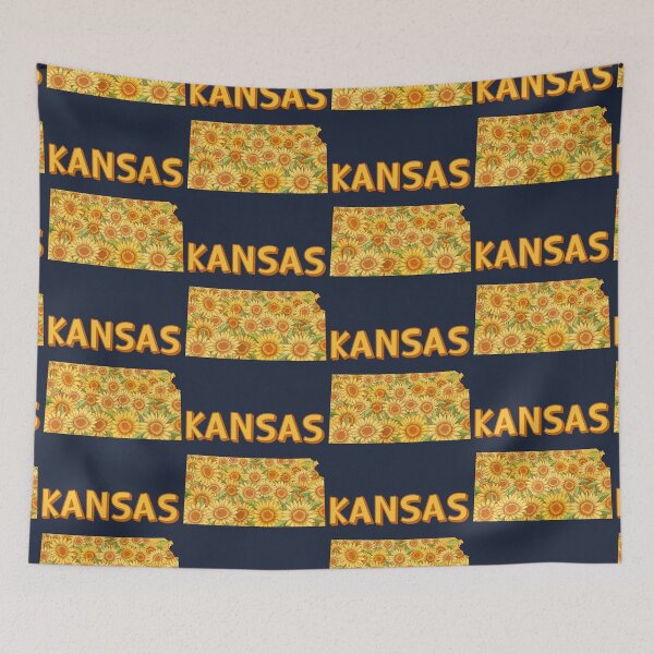 Item preview, Kansas Sunflowers, The Heart of the Heartland Map Art designed and sold by mashmosh.