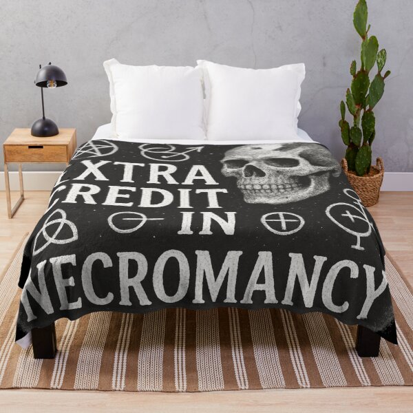 Item preview, Extra Credit in Necromancy – Gothic Skull Occult Quote designed and sold by Mouraludia.